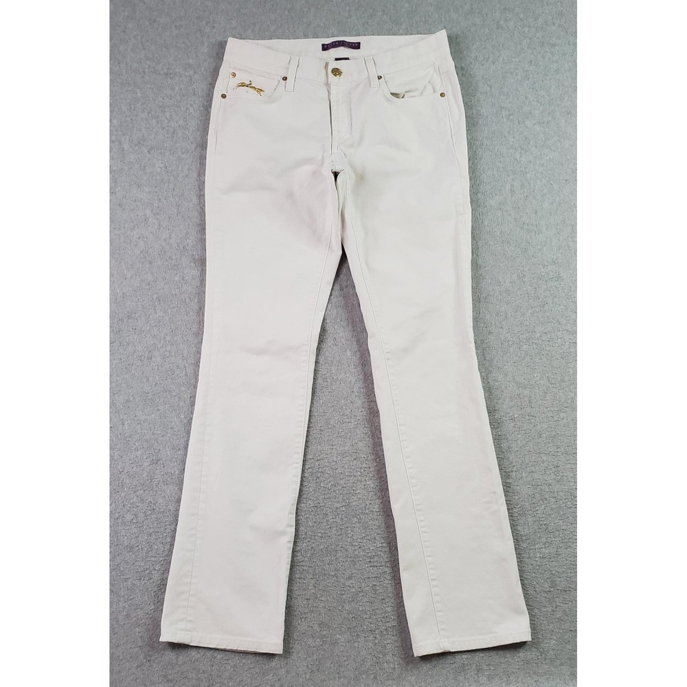 Ralph Lauren Purple Label Collection Jeans Womens 30 White USA Made Horse Logo